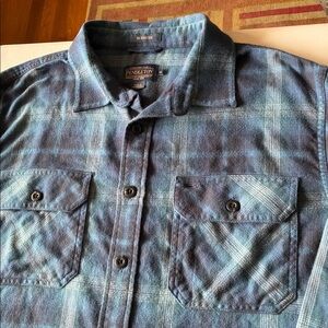 Pendleton Burnside Men's blue and black Plaid Shirt Size XL Cotton Flannel